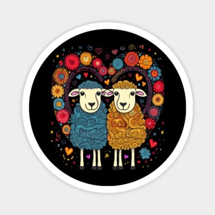 Sheep Valentine Day Magnet